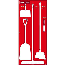 National Marker Dry Zone Shadow Board Red/White68 X 30 Pro Series Acrylic - SB125FG SB125FG