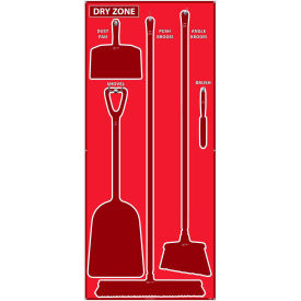 National Marker Dry Zone Shadow Board Red/Red68 X 30 Aluminum - SB126AL SB126AL