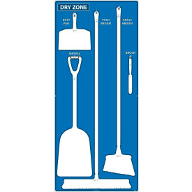 National Marker Dry Zone Shadow Board Blue/White68 X 30 ACP Aluminum Composite Panel - SB129ACP SB129ACP