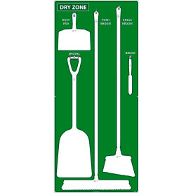 National Marker Dry Zone Shadow Board Green/White68 X 30 Aluminum - SB133AL SB133AL
