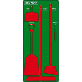 National Marker Dry Zone Shadow Board Green/Red68 X 30 Aluminum - SB134AL SB134AL