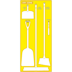 National Marker Dry Zone Shadow Board Yellow/White68 X 30 Aluminum - SB137AL SB137AL