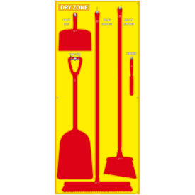 National Marker Dry Zone Shadow Board Yellow/Red68 X 30 Pro Series Acrylic - SB138FG SB138FG