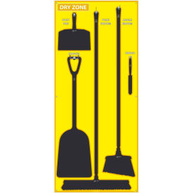National Marker Dry Zone Shadow Board Yellow/Black68 X 30 Pro Series Acrylic - SB140FG SB140FG