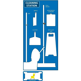 National Marker Cleaning Station Shadow Board Blue/White 72 X 36 Industrial Grade Aluminum SB141AL