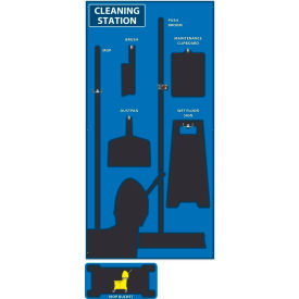 National Marker Cleaning Station Shadow Board Blue/Black 72 X 36 Industrial Grade Aluminum SB142AL