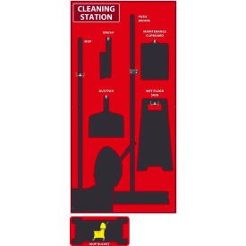 National Marker Cleaning Station Shadow Board Red/Black 72 X 36 Industrial Grade Aluminum SB144AL