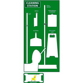 National Marker Cleaning Station Shadow Board Green/White 72 X 36 Industrial Grade Aluminum SB145AL