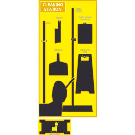 National Marker Cleaning Station Shadow Board Yellow/Black 72 X 36 Acp General Purpose Composite SB148ACP