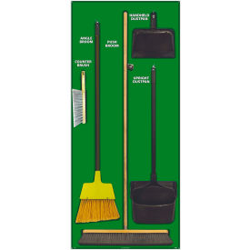 National Marker Janitorial Shadow Board Combo KitGreen on BlackIndustrial Grade Aluminum- SBK103AL SBK103AL