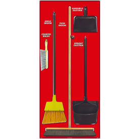 National Marker Janitorial Shadow Board Combo Kit Red on WhiteGeneral Purpose Composite- SBK106ACP SBK106ACP