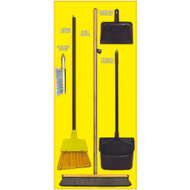 National Marker Janitorial Shadow Board Combo KitYellow on BlackIndustrial Grade Aluminum-SBK107AL SBK107AL