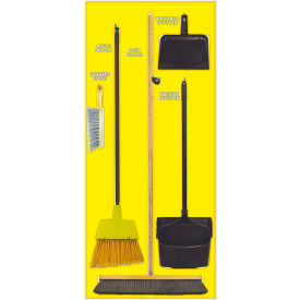 National Marker Janitorial Shadow Board Combo KitYellow on WhiteIndustrial Grade Aluminum-SBK108AL SBK108AL