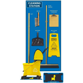 National Marker Cleaning Station Shadow Board Combo Kit Blue/Black 72 X 36 Acp Composite SBK142ACP