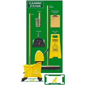 National Marker Cleaning Station Shadow Board Combo Kit Green/White 72 X 36 Acp Composite SBK145ACP