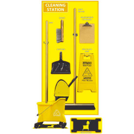 National Marker Cleaning Station Shadow Board Combo Kit Yellow/Black 72 X 36 Acp Composite SBK148ACP