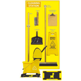National Marker Cleaning Station Shadow Board Combo Kit Yellow/Black 72 X 36 Pro Series Acrylic SBK148FG