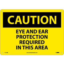 NMC C151RB OSHA Sign Caution Eye & Ear Protection Required In This Area 10