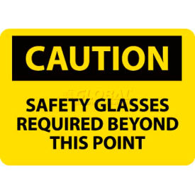 NMC C351RB OSHA Sign Caution Safety Glasses Required Beyond This Point 10