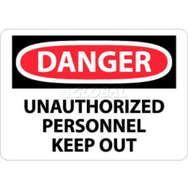 NMC D143AB OSHA Sign Danger Unauthorized Personnel Keep Out 10