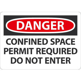 AccuformNMC™ Danger Confined Space Permit Required Do Not Enter Sign 10
