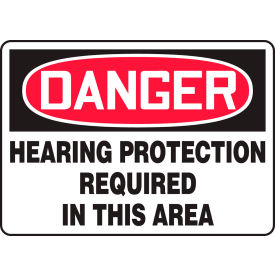 AccuformNMC™ Safety Sign Danger Hearing Protection Required In This Area7