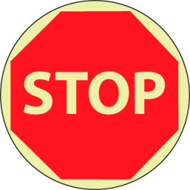 Glow Floor Sign - Stop GWFS3