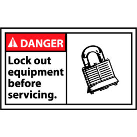 Graphic Machine Labels - Danger Lock Out Equipment Before Servicing DGA18AP
