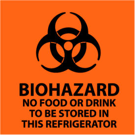 Graphic Safety Labels - Biohazard No Food Or Drink To Be Stored S71AP