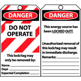 NMC™ Unauthorized Removal May Result Immediate Discharge Remark Of Laminated Lockout Tags LLT1