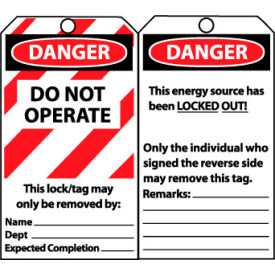 NMC™ Only The Individual Who Signed The Reverse Side May Remove The Laminated Lockout Tag LLT2