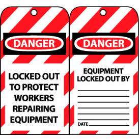 Lockout Tags - Locked Out To Protect Workers Repairing Equipment LOTAG22