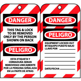NMC™ SPLOTAG1 This Bilingual Lockout Tag & Lock To Be Removed Only By The Person Shown SPLOTAG1