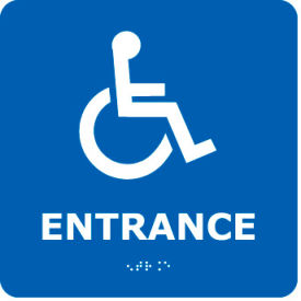 Graphic Braille Sign - Entrance - Blue ADA17WBL
