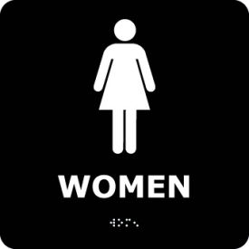 NMC™ Graphic Braille Plastic Sign Women w/ Symbol 8