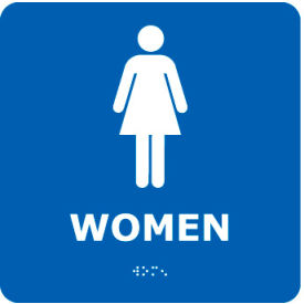 NMC™ Graphic Braille Plastic Sign Women w/ Symbol 8