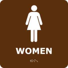 NMC™ Graphic Braille Plastic Sign Women w/ Symbol 8