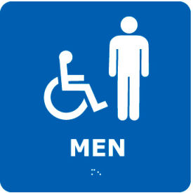 NMC™ Graphic Braille Plastic Sign Men w/ Symbol 8