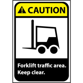 Caution Sign 14x10 Aluminum - Forklift Traffic Area CGA7AB