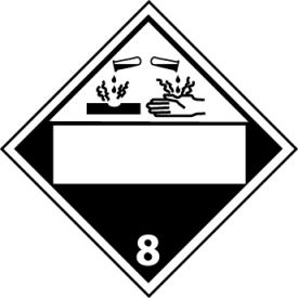 NMC™ Dot Corrosive 8 Blank Placard Sign Pressure Sensitive Vinyl DL12BP