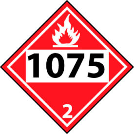NMC™ Dot Four Digit 1075 2 Placard Sign Pressure Sensitive Vinyl DL42BP