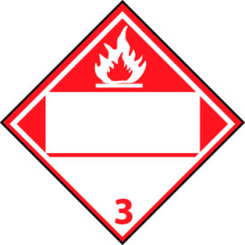 NMC™ Dot Flammable 3 Placard Sign Pressure Sensitive Vinyl DL65BP