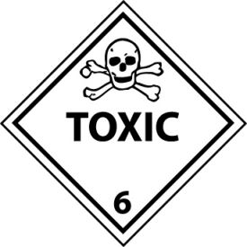 NMC™ Dot Toxic 6 Placard Sign Pressure Sensitive Vinyl DL87P