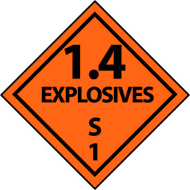 NMC™ Dot Explosives S1 Placard Sign Pressure Sensitive Vinyl DL94P