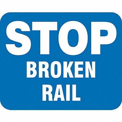 Railroad Sign 12 in x 15 in Blue English MPN:FRR358BU
