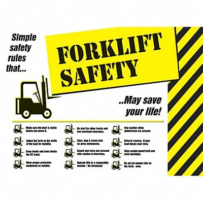 Safety Poster 17 in x 22 in Plastic MPN:SP124476L