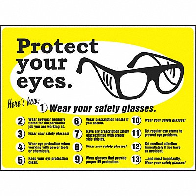 Safety Poster 17 in x 22 in Plastic MPN:SP124478L