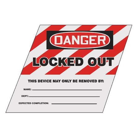 Ball Valve Lockout Label, 1-1/2 In. H, KDD492RD MPN:KDD492RD