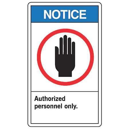 Safety Label, 5 in Height, 3 1/2 in Width, Vinyl, Vertical Rectangle, English MPN:LADM800VSP