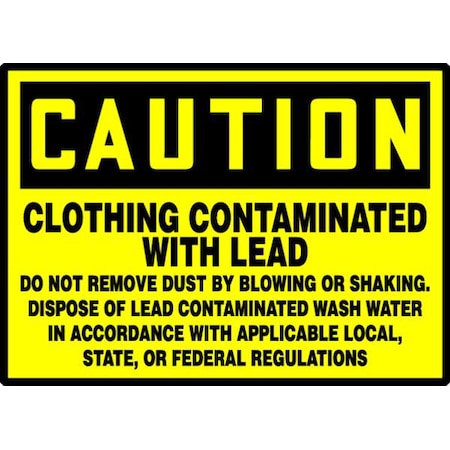 Safety Label, 3 1/2 in H, 5 in W, Vinyl, Horizontal Rectangle, English, LCAW105VSP, PK5 MPN:LCAW105VSP